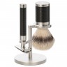 Muhle Rocca 3 tlg. Rasierset Silvertip Fibre, Griff Schwarz Бритвенный набор Rocca из 3 предметов Silvertip Fibre, ручка черная