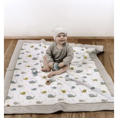 Mama Poppins Germany Premium Krabbeldecke mit Schriftzugen 120x120 cm Игровой коврик премиум-класса с надписью 120x120 см
