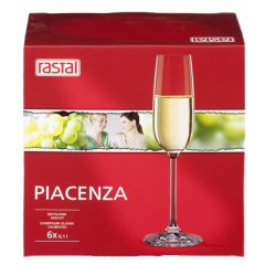 RASTAL Piacenza Sektkelche 6st, Растал Набор бокалов для игристых вин 158 мл, 6 шт