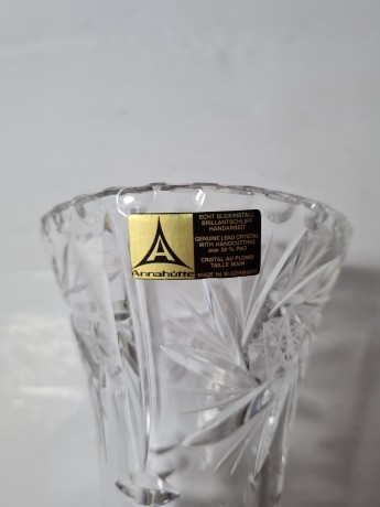 Anna Hutte Хрустальная ваза, 9,5см x 16см, Германия, 1970-80гг.