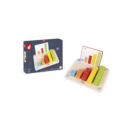 Janod Essentiel Zahlen Lernspiel aus Holz Babys und Kleinkinder Zahlen lernen Farbe auf Wasserbasis Ab 3 Jahren Essentiel Обучающая игра «Цифры» из дерева Младенцы и малыши изучают цифры Краска на водной основе С 3 лет