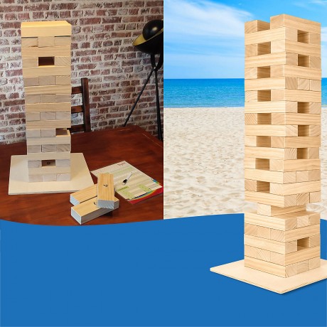 Toyfel Wackelturm Riski 70cm Kiefernholz 54 Blocke mit Unterlegplatte Шатающаяся башня Riski 70см из сосны 54 блока с опорной плитой