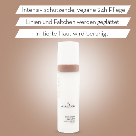 JEAN D'ARCEL 24h creme sensitive  VEGETALIE 24Std Gesichtscreme 100% rein pflanzlich lindert Faltchen  24-часовой крем для чувствительной кожи VEGETALIE 24-часовой крем для лица 100% чисто растительный уменьшает морщины