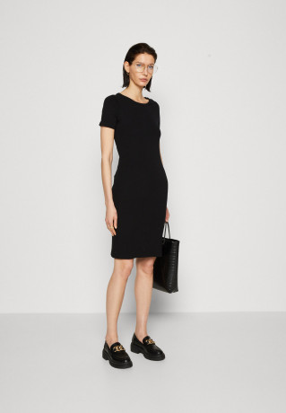Tommy Hilfiger KNEE DRESS  Jersey dress black ПЛАТЬЕ НА КОЛЕНАХ Платье из джерси черный