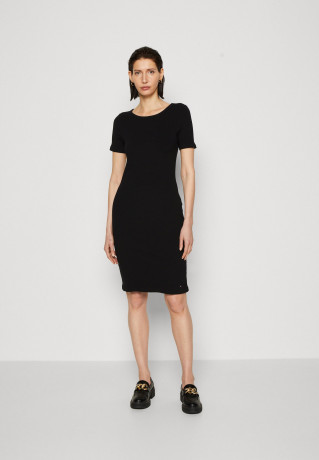Tommy Hilfiger KNEE DRESS  Jersey dress black ПЛАТЬЕ НА КОЛЕНАХ Платье из джерси черный