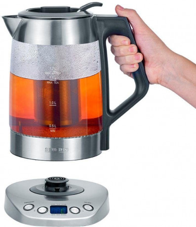 Severin Standventilator Wasserkocher Deluxe Glas Edelstahl  Чайник Severin WK 3480 Deluxe с регулировкой уровня температуры