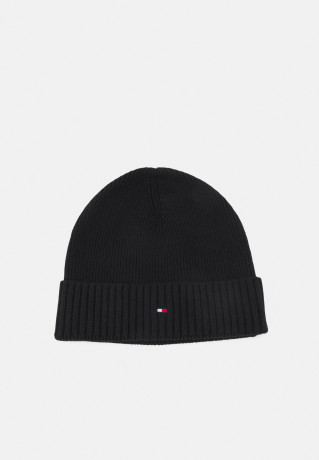 Tommy Hilfiger ESSENTIAL FLAG BEANIE UNISEX Beanie black ESSENTIAL FLAG BEANIE UNISEX Шапочка черный