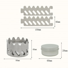 Rutaqian Rutaqian Gaskocher Alkoholkocher Ultraleichter tragbarer Mini-Gaskocher aus Aluminium, (Verdampferofen Fest-Flussigkeit Dual-Use-Camping-Teekocher Haushalts-Trockentopf, Zusammenklappbarer Hitzebestandiger Winddichter Alkoholbrenner), Titan 2-tei