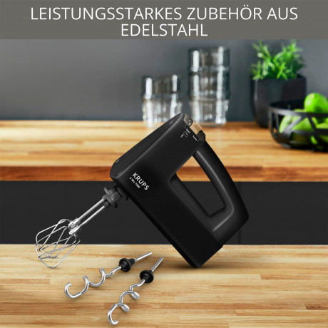 Krups Krups Handmixer F60858 3Mix 7000, 500 W, limitierte Edition, Zubehortasche, Quirl+Knethaken aus Edelstahl  Ручной миксер Krups F60858 3Mix 7000, 500 Вт, ограниченная серия, сумка для аксессуаров, венчик + крюк для теста из нержавеющей стали