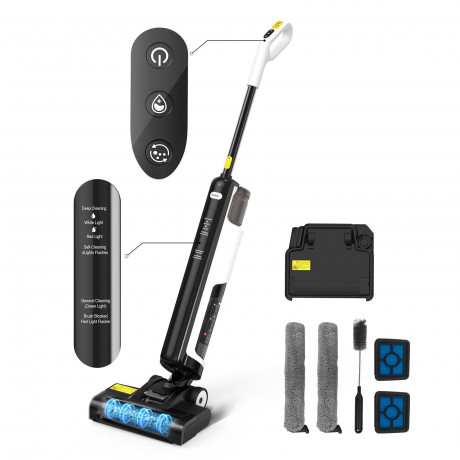 Redkey Redkey Nass-Trocken-Akkusauger W12 SE, 180,00 W, Nass-Trocken-Sauger Staubsauger,Wischmopp, Nass-und Trockensauger Selbstreinigung LED,Leistungsstark leicht leise  Беспроводной пылесос Redkey для сухой и влажной уборки W12 SE, 180,00 Вт, пылесос дл