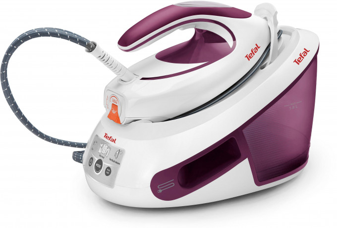 Tefal Tefal Dampfbugelstation SV8054 EXPRESS ANTI-CALC Weiss-Lila Dampfbugelstation, 1.8 ml Wassertank  Паровая гладильная станция Tefal SV8054 EXPRESS ANTI-CALC паровая гладильная станция бело-фиолетовый, резервуар для воды 1,8 мл