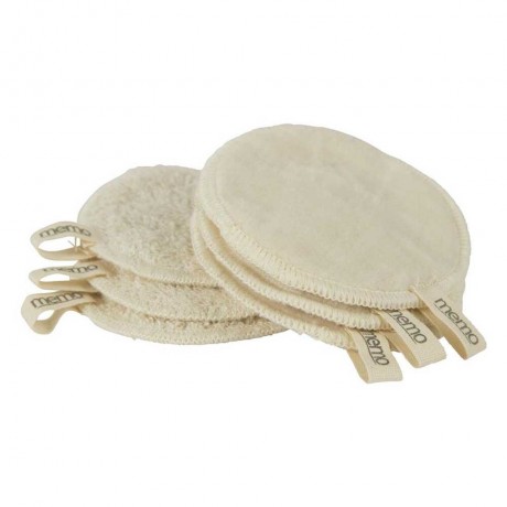 MEMO Baumwoll-Kosmetikpads 10er mit Waschebeutel  Хлопковые косметические диски, 10 шт., с мешочком для стирки