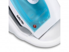 SWISS PRO+ SWISS PRO+ Dampfbugeleisen Leistungsstarkes Dampfbugeleisen Schnellaufheizung, Vertikaldampf, 1600,00 W Blau Паровой утюг SWISS PRO+ мощный паровой утюг быстрого нагрева, вертикальное отпаривание, 1600,00 Вт