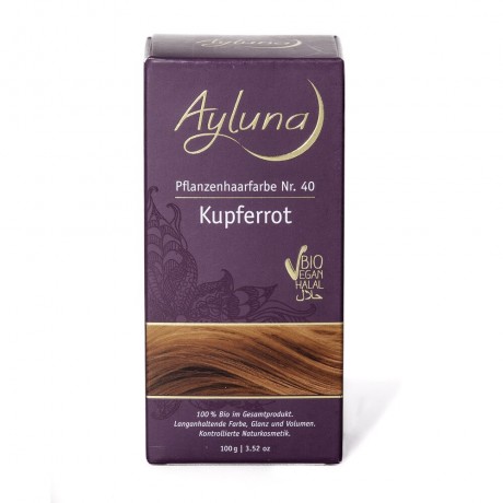 Ayluna Naturkosmetik Haarfarbe Nr.40 Kupferrot  Краска для волос #40 Медно-красный