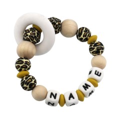 elefantasie Beissring Leopard personalisiert mit Namen Леопардовый прорезыватель персонализированный с именем