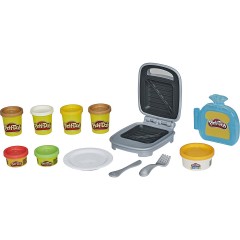 Hasbro Play-Doh Kitchen Creations Sandwichmaker Set fur Kinder ab 3 Jahren mit Play-Doh Elastix Knete und 6 weiteren Farben Набор для приготовления сэндвичей Play-Doh Kitchen Creations для детей от 3 лет с пластилином Play-Doh Elastix и 6 другими цветами
