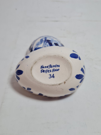 Шкатулка винтажная Delft Blue Holland в форме яйца, ручная роспись, фарфор, 8,5 x 6 x 6 см, Нидерланды, 1960-70гг.