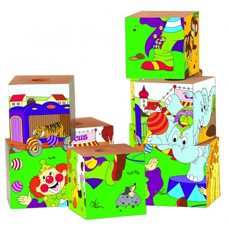 Woodyland Holzspielzeug Puzzle- und Steckspiel Zirkus Цирковая деревянная игрушка-пазл и слот-игра