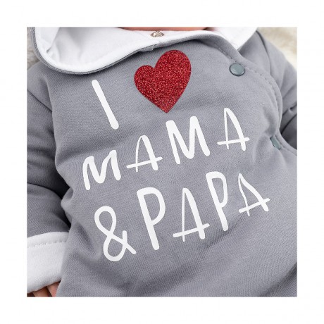 Baby Sweets Schneeanzug I love Mama Papa Schneeanzuge fur Jungen Зимний комбинезон I love Mama Papa Зимний комбинезон для мальчиков