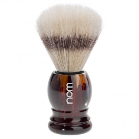 nom Rasierpinsel schwarzer Dachszupf, Griffmaterial Kunststoff schildpatt Помазок черный барсук, материал ручки пластик черепаховый