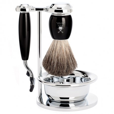 Muhle VIVO 4-teiliges Rasierset, Reines Dachshaar, mit Gillette Mach3 Бритвенный набор из 4 предметов VIVO, Pure Badger, с Gillette Mach3