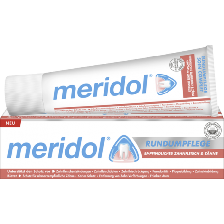 meridol Zahnpasta RUNDUMPFLEGE empfindliches Zahnfleisch & Zahne, Меридол Зубная паста для чувствительных десен и зубов, 75 мл