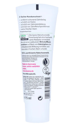Lavera Complete Care Zahncreme, Лавера Зубная паста с мятой био 75мл
