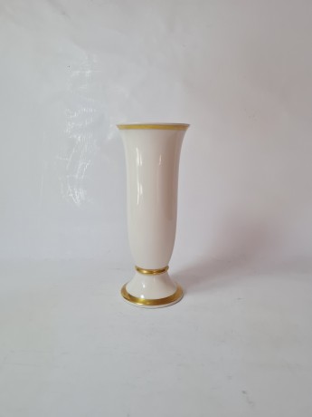 Hutschenreuther Selb.Bavaria Винтажная Ваза в форме тюльпана с позолотой, 21см х 8,5см, Германия, 1960-70гг.