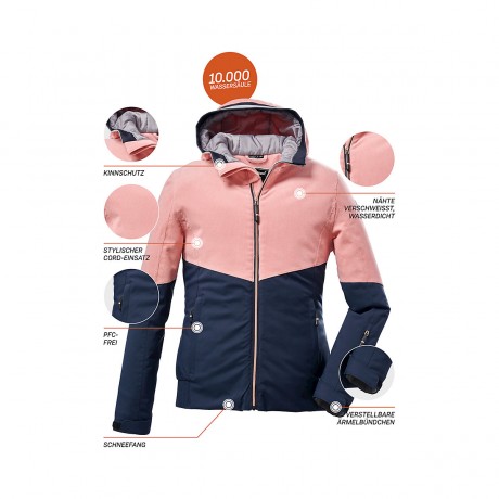 killtec Skijacke KSW 52 GRLS SKI JCKT mit Kapuze fur Madchen Лыжная куртка с капюшоном KSW 52 GRLS SKI JCKT для девочек