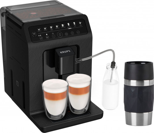 Krups Krups Kaffeevollautomat EA897B Evidence ECOdesign, aus 62%* recyceltem Kunststoff, bis zu 90% recycelbar, inkl. Emsa Travel Mug im Wert von UVP 25,99  Полностью автоматическая кофемашина Krups EA897B Evidence ECOdesign, на 62 %* изготовленная из пер
