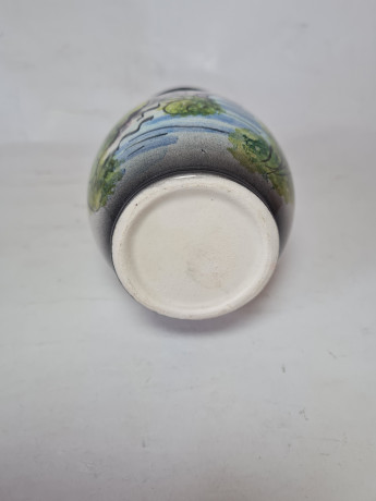 Dipinto A Mano Ваза для цветов "Пейзаж", ручная роспись, 12,5 x 7 см, Италия, 1960-70гг.