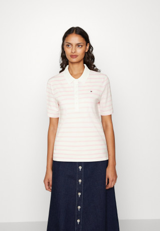 Tommy Hilfiger REG STRIPE  Polo shirt Breton Ecru/Pastel Pink REG STRIPE Рубашка поло Бретонский экрю/Пастельно-розовый