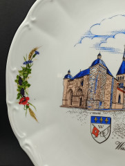Тарелка декоративная винтажная Sarreguemines / Anne Ehret Ranrupt "Васси", сувенирная, фарфор, 26 см, Франция, 1960-70гг.
