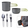 XDeer XDeer Gaskocher Camping Kochgeschirr Set,Campinggeschirre Kochtopf Camping, Topf Bratpfanne Set Picknick Topfen Kochgeschirr Geschirr Set green Газовая плита XDeer, набор посуды для кемпинга, посуда для кемпинга, кастрюля для кемпинга, горшок, набор