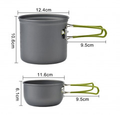 XDeer XDeer Gaskocher Camping Kochgeschirr Set,Campinggeschirre Kochtopf Camping, Topf Bratpfanne Set Picknick Topfen Kochgeschirr Geschirr Set green Газовая плита XDeer, набор посуды для кемпинга, посуда для кемпинга, кастрюля для кемпинга, горшок, набор