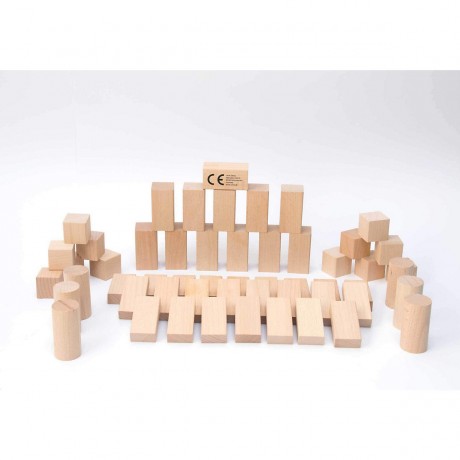 LEO  EMMA Holzspielzeug Oko Holzbausteine 54teilig in schonem Baumwollbeutel Деревянная игрушка Око деревянные строительные блоки 54 штуки в красивом хлопковом мешочке