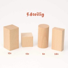 LEO  EMMA Holzspielzeug Oko Holzbausteine 54teilig in schonem Baumwollbeutel Деревянная игрушка Око деревянные строительные блоки 54 штуки в красивом хлопковом мешочке