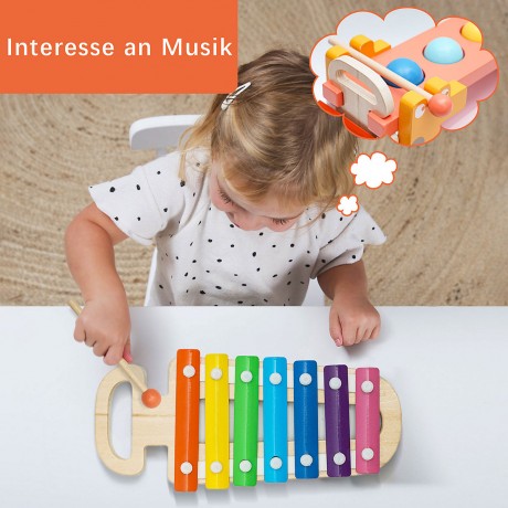 BeebeeRun 3 in 1 Kugelbahn  Xylophon  Klopfbank Giraffe Holzspielzeug 3 в 1 Marble Run Xylophone Knocker Giraffe Деревянная игрушка