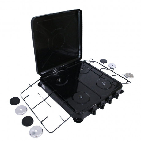 Mucola Mucola Gaskocher Campingkocher 4 flammig Gaskocher Camping Kochfeld Metall Gasbrenner, (1-St), Flamme stufenlos regulierbar durch Drehknopf Газовая плита Mucola, походная плита, 4 пламени, газовая плита, походная плита, металлическая газовая горел