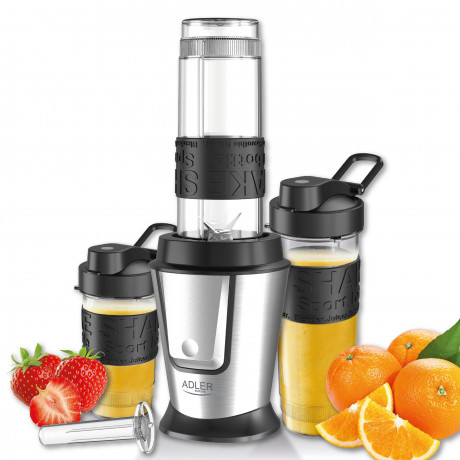 JUNG JUNG Smoothie-Maker ADLER AD4081 Smoothie Maker Standmixer elektrisch Smoothie Maker to go, 500,00 W, inkl 2x Trinkflaschen 570ml+ 400ml BPA-frei Milchshaker, Eiweissshaker  Производитель смузи JUNG ADLER AD4081, стационарный миксер, электрический см