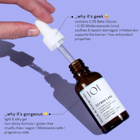 Geek & Gorgeous Stress Less успокаивающая сыворотка для лица с бета-глюканом, 30 мл, для чувствительной кожи