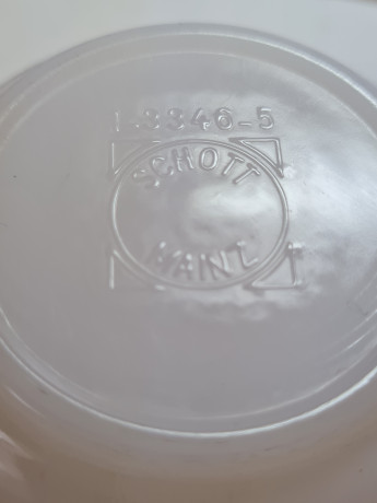 Чайное трио винтажное Schott Mainz, стекло с цветочным рисунком в оранжевых тонах, 10 x 7 см/ 14 см/ 19 см, Германия, 1960-70гг.