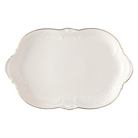 Rosenthal Rosenthal Sanssouci Elfenbein Gold Platte 33,5 x 21,5 cm Золотая тарелка Rosenthal Sanssouci из слоновой кости 33,5 x 21,5 см