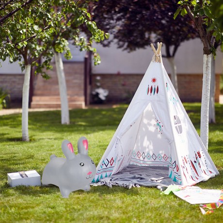 relaxdays Hupftier Hase in Grau Копытный кролик в сером