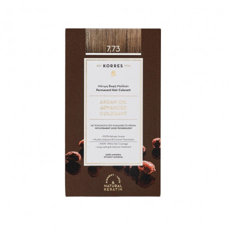 KORRES ARGAN OIL Hochentwickelte Haarcoloration Golden Moca 7.73 145 ml АРГАНОВОЕ МАСЛО Усовершенствованная краска для волос Golden Moca 7.73