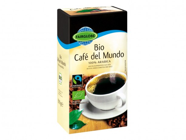 FAIRGLOBE Transfair Bio Cafe del Mundo - Gemahlener Bio-Rostkaffee, vakuumverpackt / 500 g