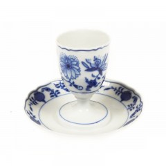 Meissen Meissen Zwiebelmuster kobaltblau - weisser Rand Eierbecher mit Unterteil h: 8,5 cm Мейсен луковый узор кобальтово-синий с белым ободком Подставка для яиц с основанием h: 8,5 см