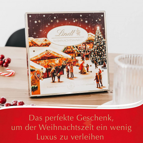Lindt Mini-Tisch-Adventskalender Weihnachtsmarkt 2 stk Линдт Адвент Календарь 2023 Рождественская ярмарка, 24 конфеты, 2 коробки по 115 грамм