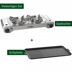 BRUNNER BRUNNER Gaskocher Gaskocher Devil Double Campingkocher, 2-flammig Kochfeld 30mBar 2 x 2,2KW  Газовая плита BRUNNER газовая плита Devil Двойная походная плита, варочная панель с 2 конфорками, 30 мбар, 2 x 2,2 кВт