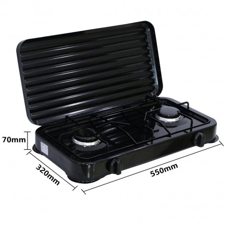 Mucola Mucola Gaskocher Campingkocher 2 flammig Gaskocher Camping Kochfeld Metall Gasbrenner, (1-St), Flamme stufenlos regulierbar durch Drehknopf  Газовая плита Mucola, походная плита, 2 пламени, газовая плита, походная плита, металлическая газовая горел